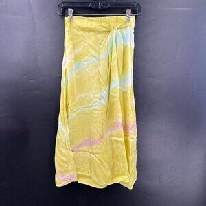 Young fabulous & Broke dopamine dressing maxi skirt yellow tie dye boho beach XS